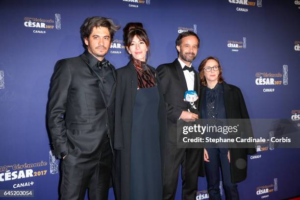 Cline Sciamma and a guests arrive at the Cesar Film Awards 2017 ceremony at Salle Pleyel on February 24, 2017 in Paris, France.