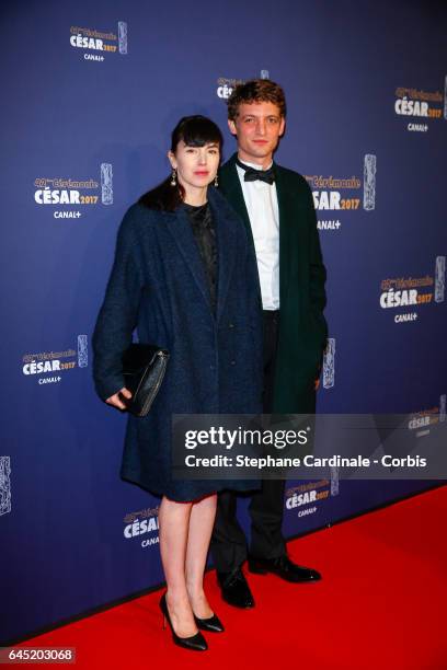 Niels Schneider and guest arrive at the Cesar Film Awards 2017 ceremony at Salle Pleyel on February 24, 2017 in Paris, France.