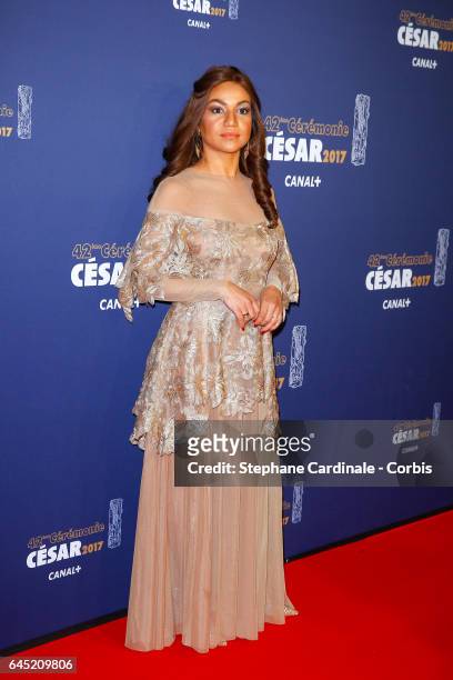 Guest arrive at the Cesar Film Awards 2017 ceremony at Salle Pleyel on February 24, 2017 in Paris, France.