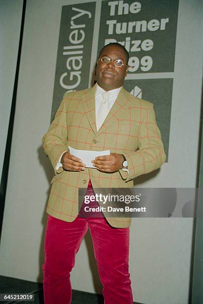 British artist and filmmaker Steve McQueen at the Turner Prize awards ceremony, held at the Tate Britain gallery, London, 30th November 1999. McQueen...