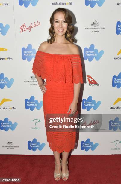Producer Polly Staniford attends the Screen Australia and Australians in Film reception for Australian Oscar nominees at Four Seasons Hotel Los...