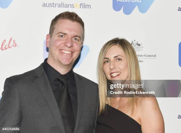 Jason Billington and guest attend the Screen Australia and Australians in Film reception for Australian Oscar nominees at Four Seasons Hotel Los...