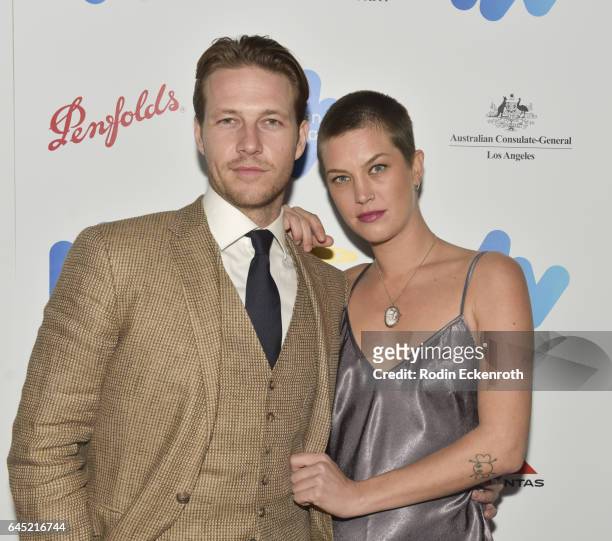 Luke Bracey and guest attend the Screen Australia and Australians in Film reception for Australian Oscar nominees at Four Seasons Hotel Los Angeles...