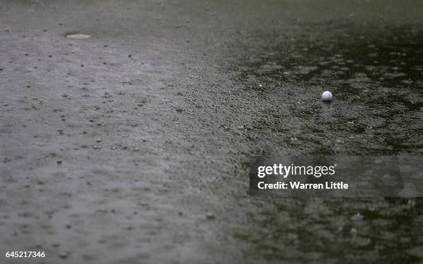 Major storm suspends play for the day in the third round of the Joburg Open at Royal Johannesburg and Kensington Golf Club on February 25, 2017 in...