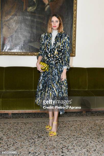 Candela Novembre attends the Blumarine show during Milan Fashion Week Fall/Winter 2017/18 on February 25, 2017 in Milan, Italy.