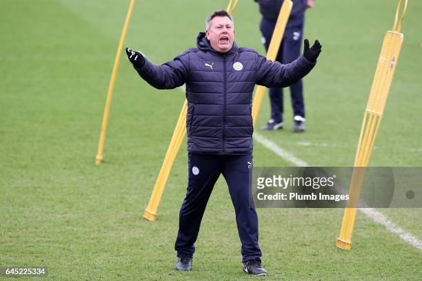 Interim first team manager Craig Shakespeare during the Leicester City training session at Belvoir Drive Training Complex on February 25 , 2017 in...