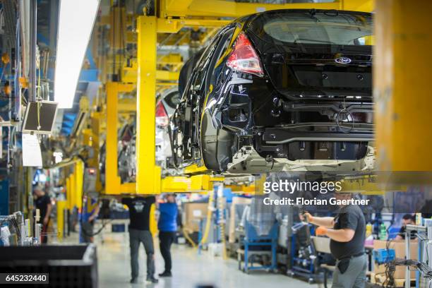 Assembly line for the production of the Ford Fiesta at the Ford plant in Cologne-Niehl on February 15, 2017 in Cologne, Germany.
