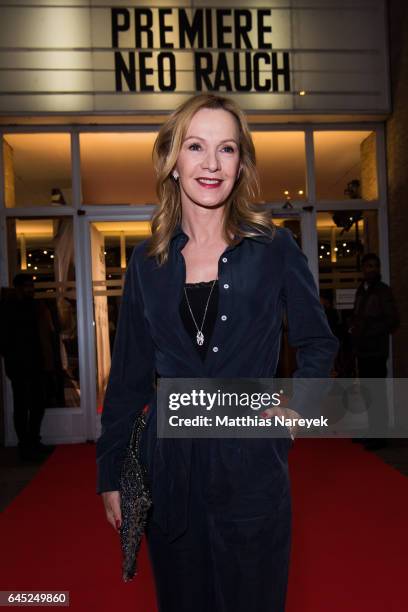 Katja Flint attends the 'Neo Rauch - Gefaehrten und Begleiter' premiere at Kino International on February 24, 2017 in Berlin, Germany.