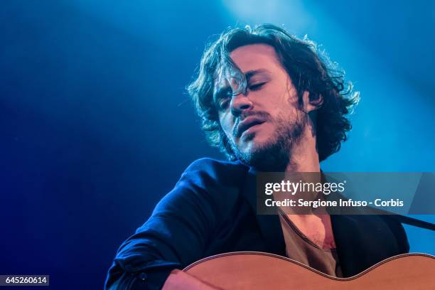 English singer-songrwriter Jack Savoretti performs on stage on February 24, 2017 in Milan, Italy.