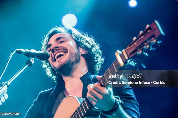 English singer-songrwriter Jack Savoretti performs on stage on February 24, 2017 in Milan, Italy.