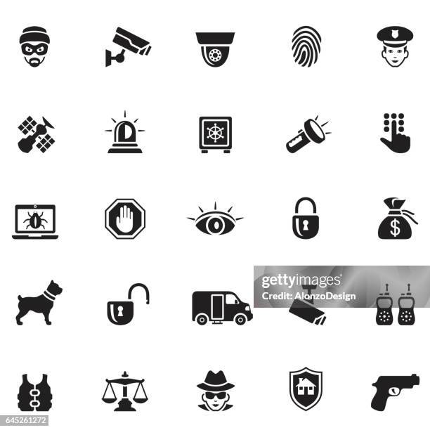 security icons - home security system stock illustrations
