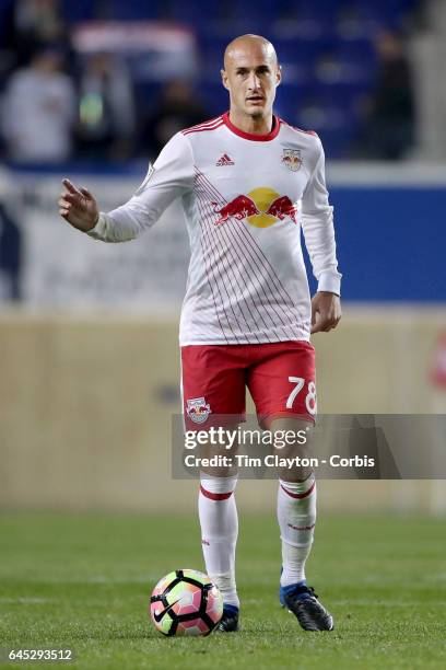 Aurelien Collin of New York Red Bulls during the New York Red Bulls Vs Vancouver Whitecaps FC CONCACAF Champions League match at Red Bull Arena on...