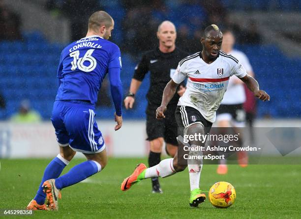 Fulham's Neeskens Kebano in action during the Sky Bet Championship match between Cardiff City and Fulham at Cardiff City Stadium on February 25, 2017...