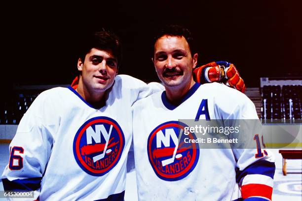 1980s: Pat Lafontaine and Bryan Trottier of the New York Islanders.