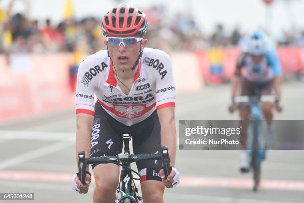 Poland's Rafal Majka from Bora-Hansgrohe at the finish line of the third stage of Abu Dhabi Tour, a 186km Al Maryah Island Stage from Al Ain to Jebel...