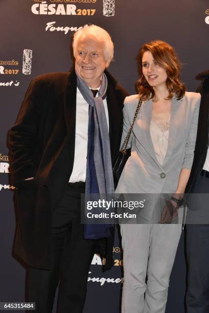 Andre Dussolier and his daughter Julia Dussolier attend the Cesar's Dinner at Le Fouquet's on February 24, 2017 in Paris, France.