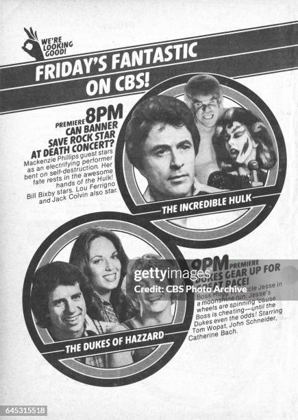 Television advertisement as appeared in the September 15, 1979 issue of TV Guide magazine. An ad for the Friday primetime adventure series The...