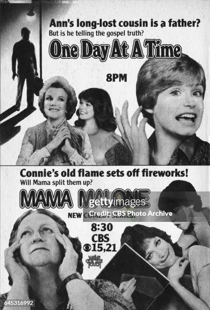 Television advertisement as appeared in the March 17, 1984 issue of TV Guide magazine. An ad for the Wednesday primetime comedies, One Day At A Time...