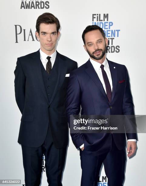 Hosts John Mulaney and Nick Kroll attend the 2017 Film Independent Spirit Awards at the Santa Monica Pier on February 25, 2017 in Santa Monica,...