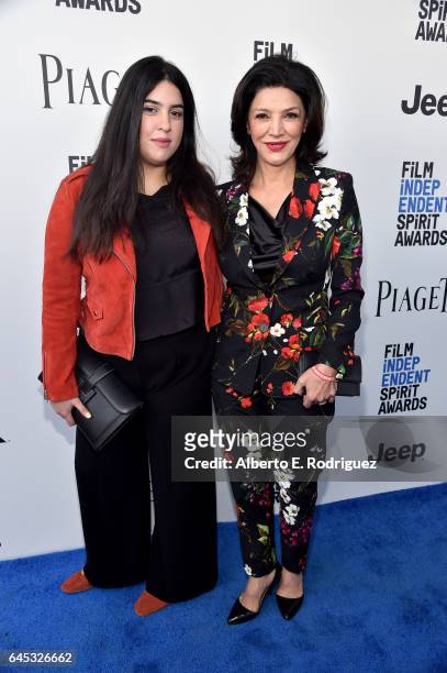 Actor Shohreh Aghdashloo and Tara Touzie attend the 2017 Film Independent Spirit Awards at the Santa Monica Pier on February 25, 2017 in Santa...