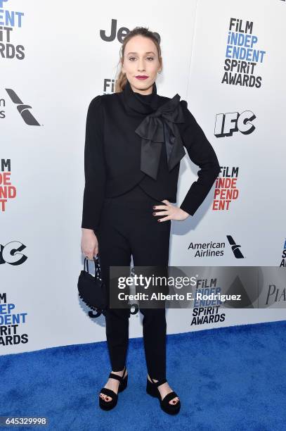 Actor Sarah Sutherland attends the 2017 Film Independent Spirit Awards at the Santa Monica Pier on February 25, 2017 in Santa Monica, California.