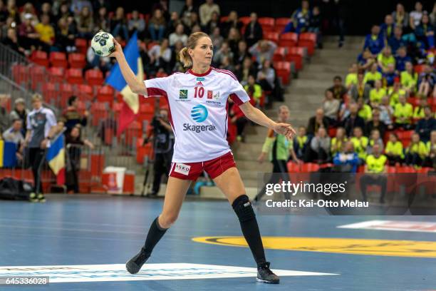 Gro Hammerseng-Edin (10 in the Women's EHF Champions league match between Larvik HK and CSM Bucuresti on February 25, 2017 in Larvik, Norway.