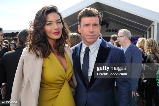 Screenwriter Taylor Sheridan and Nicole Sheridan attend the 2017 Film Independent Spirit Awards sponsored by Jeep at Santa Monica Pier on February...