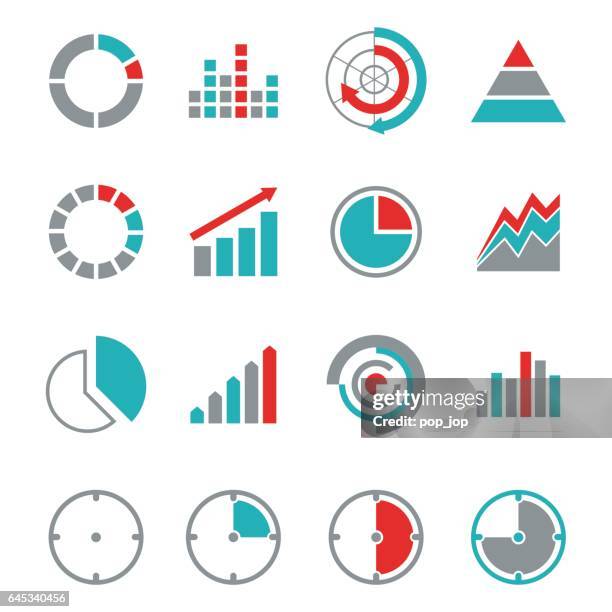 flache diagrammsymbole grafische business-illustration - christogram stock-grafiken, -clipart, -cartoons und -symbole