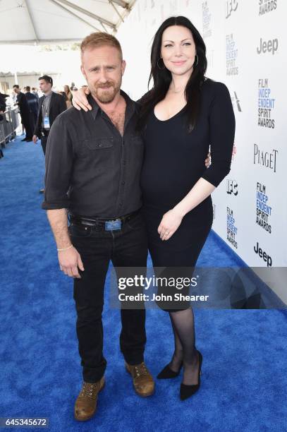 Actors Ben Foster and Laura Prepon attend the 2017 Film Independent Spirit Awards at Santa Monica Pier on February 25, 2017 in Santa Monica,...