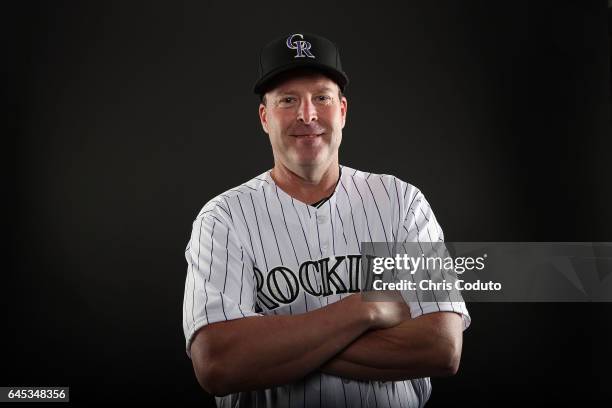 Bench coach Mike Redmond of the Colorado Rockies poses for a portrait during photo day at Salt River Fields at Talking Stick on February 23, 2017 in...