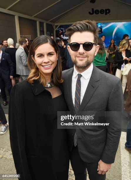 Producer Naomi Scott and actor-producer Adam Scott attend the 2017 Film Independent Spirit Awards at the Santa Monica Pier on February 25, 2017 in...