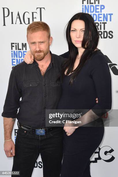 Ben Foster and Laura Prepon arrive at the Independent Spirit Awards on February 25, 2017 in Santa Monica, California.