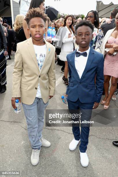 Actor Jaden Piner and Alex R. Hibbert at the 32nd Annual Film Independent Spirit Awards sponsored by FIJI Water at Santa Monica Pier on February 25,...