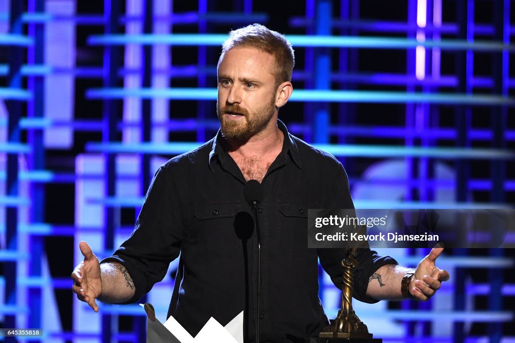 Actor Ben Foster Accepts The Best Supporting Male Award For Hell Or actor-ben-foster-accepts-the-best-supporting-male-award-for-hell-or
