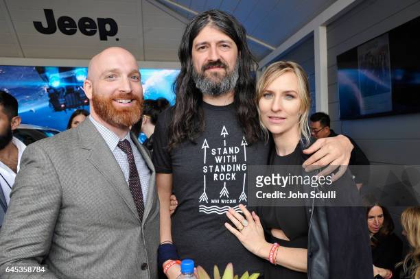 Films Scott Shooman, Gobbler CEO and Founder Chris Kantrowitz and actress Mickey Summer visit the Jeep booth at the 2017 Film Independent Spirit...