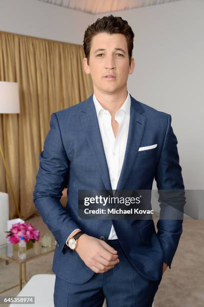 Actor Miles Teller with Piaget at the 2017 Film Independent Spirit Awards at Santa Monica Pier on February 25, 2017 in Santa Monica, California.