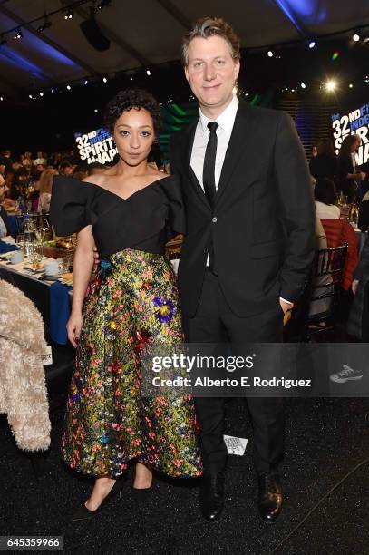 Actor Ruth Negga and director Jeff Nichols attend the 2017 Film Independent Spirit Awards at the Santa Monica Pier on February 25, 2017 in Santa...