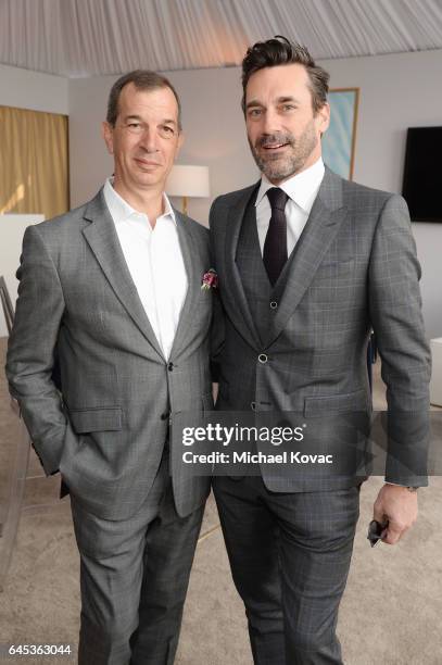 Of Piaget Philippe Leopold-Metzger and actor Jon Hamm with Piaget at the 2017 Film Independent Spirit Awards at Santa Monica Pier on February 25,...