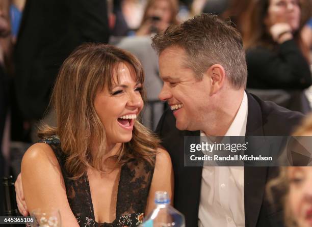 Actor Matt Damon and Luciana Damon are seen during the 2017 Film Independent Spirit Awards at the Santa Monica Pier on February 25, 2017 in Santa...