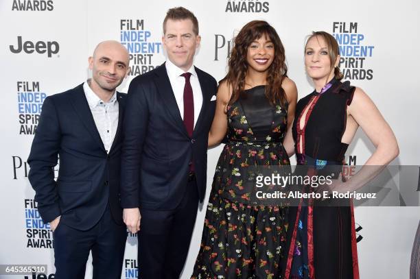 Josh Godfrey, producer Kevin J. Walsh, Kimberly Steward, and producer Lauren Beck attend the 2017 Film Independent Spirit Awards at the Santa Monica...