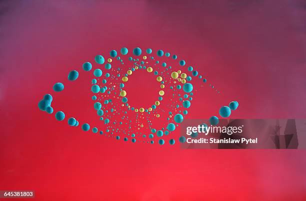 human eye built by colorful dots - visual concepts foto e immagini stock