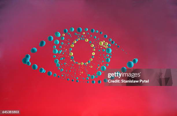 human eye built by colorful dots - dotted human body part stock pictures, royalty-free photos & images