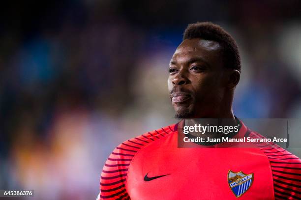 Carlos Kameni of Malaga CF reacts during the La Liga match between SD Eibar and Malaga CF at Ipurua Municipal Stadium on February 25, 2017 in Eibar,...