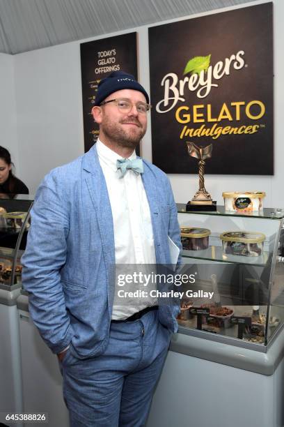 Cinematographer James Laxton stops by the Breyers® Gelato Indulgences gelateria backstage at the 32nd Annual Film Independent Spirit Awards...
