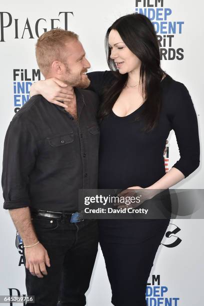 Ben Foster and Laura Prepon attend the 2017 Film Independent Spirit Awards Arrivals on February 25, 2017 in Santa Monica, California.