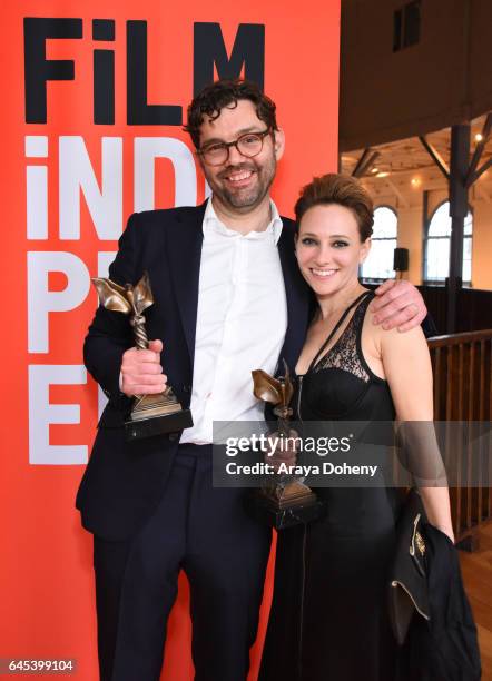 Producers Jay Van Hoy and Jodi Redmond attends the 2017 Film Independent Spirit Awards at the Santa Monica Pier on February 25, 2017 in Santa Monica,...