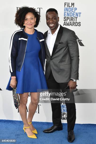Kira Kelly and Hans Charles attend the 2017 Film Independent Spirit Awards Arrivals on February 25, 2017 in Santa Monica, California.