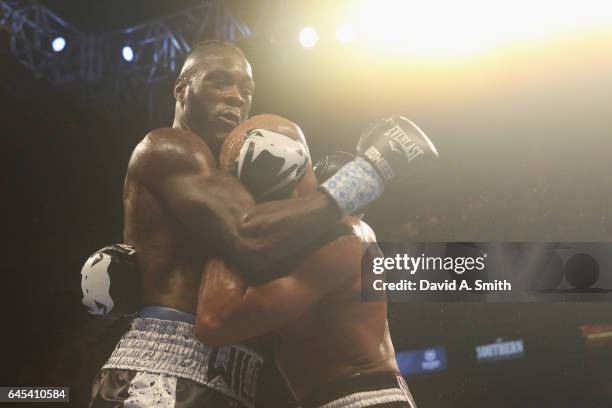 World Heavyweight Champion Deontay Wilder fights Gerald Washington at Legacy Arena at the BJCC on February 25, 2017 in Birmingham, Alabama.