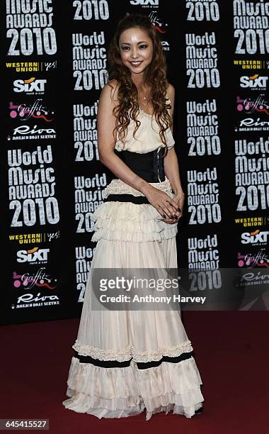 Singer Namie Amuro attends the World Music Awards 2010 held at the Sporting Club Monte-Carlo on May 18, 2010 in Monte-Carlo, Monaco.