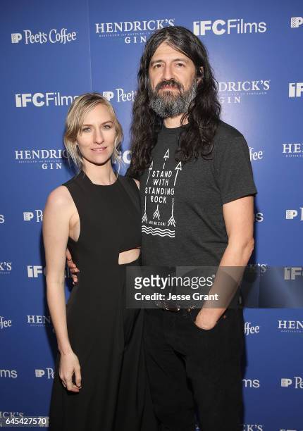 Actress Mickey Sumner and Chris Kantrowitz attend IFC Films' Spirit Awards Party at 41 Ocean Club on February 25, 2017 in Santa Monica, California.